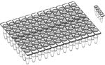 Tear-off 4-tube Mat, 0,2 ml, RP – RP,LF,4 -Tube Strip Tear Off Mat 96 well format ( 24 x 4) with Lip B31251 - BIOplastics