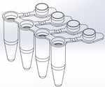 EU 0.2 ml Thin-wall 4-tube strip – XHP, UC, Single Attached Optical Flat Cap (High-profile) B44201 - BIOplastics