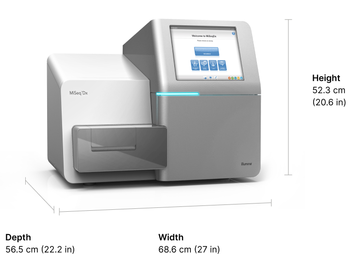 MiSeqDx System DX-410-1001 dimensions - Illumina