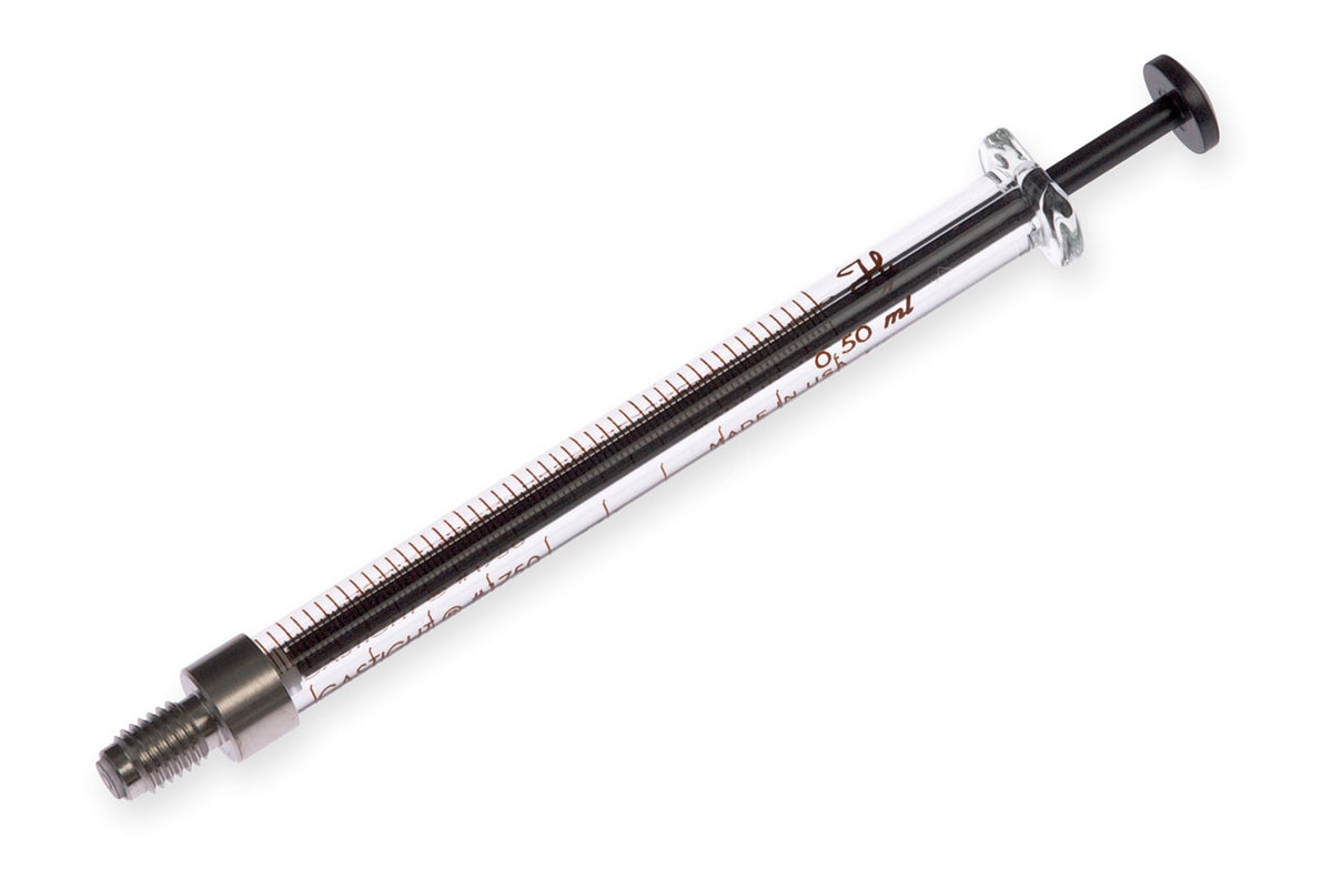 500 µL, Gastight Shimadzu Autosampler Syringe, ChemSeal (C, 1/4"-28) 81260 - Lab Syringes - Hamilton Company