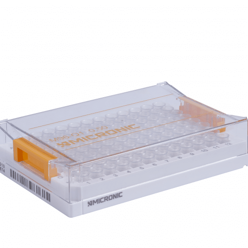 Tube storage racks in 96-well format with bottom ID (2D code) - Sample Storage Racks - Micronic